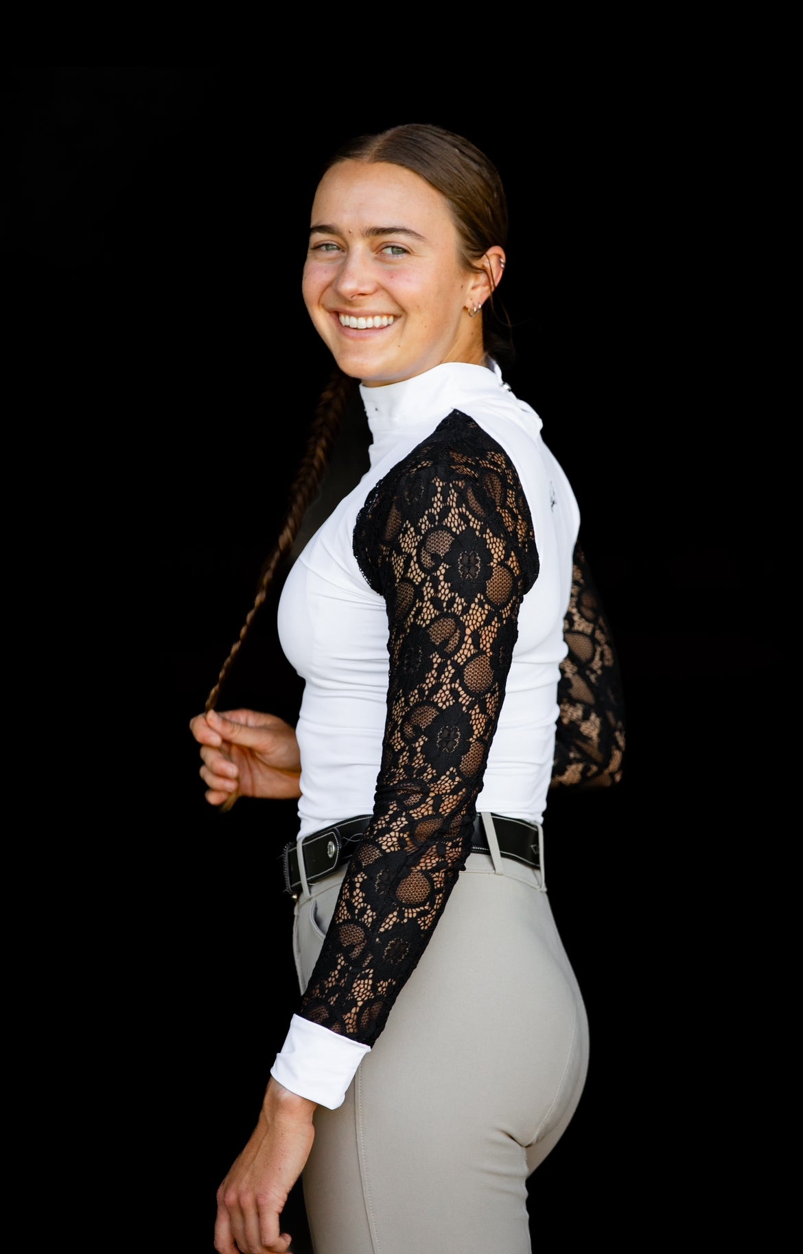 White/Black FULL lace Longsleeve