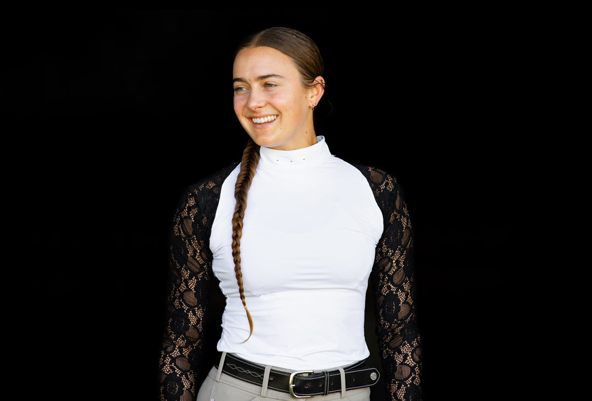 White/Black FULL lace Longsleeve